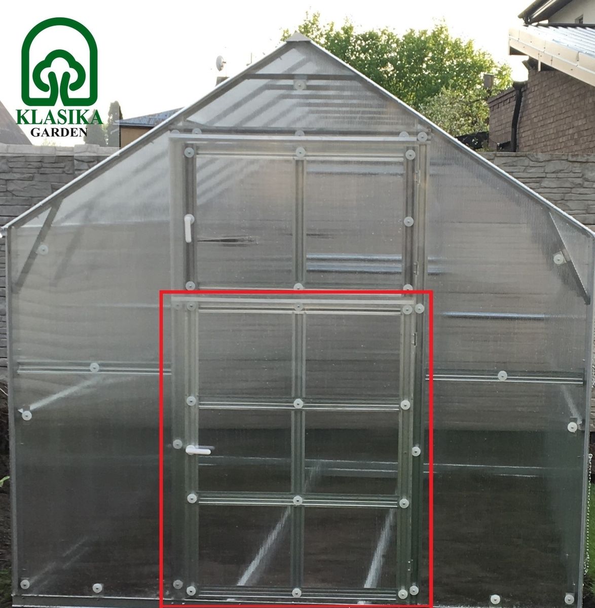 Papildomos durys gale šiltnamiui HOUSE be dangos; 96 x 123 cm