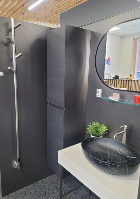 Aukšta spintelė Riho Spring 35x35x168 cm, Charred Black