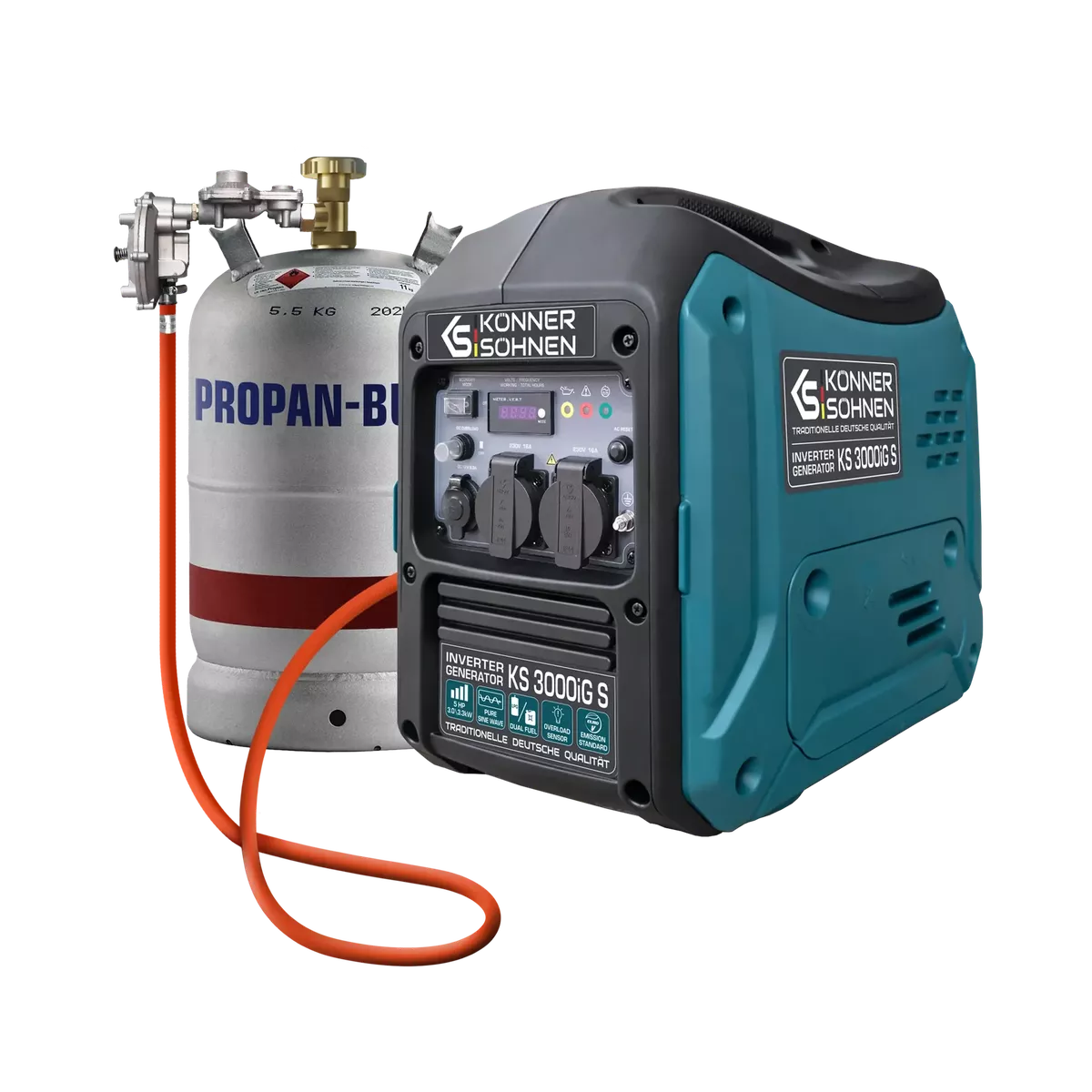 Inverterinis generatorius LPG/benzinas 3300 W KS 3000iG S KÖNNER & SÖHNEN Inverterinis generatorius LPG/benzinas 3300 W KS 3000iG S KÖNNER & SÖHNEN