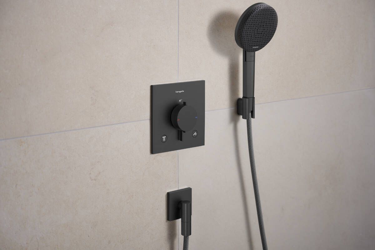 Hansgrohe dušo kpmplektas Raindance Alive Select S su laikikliu ir dušo žarnele Designflex 160cm. Brushed black chrome, 24611340