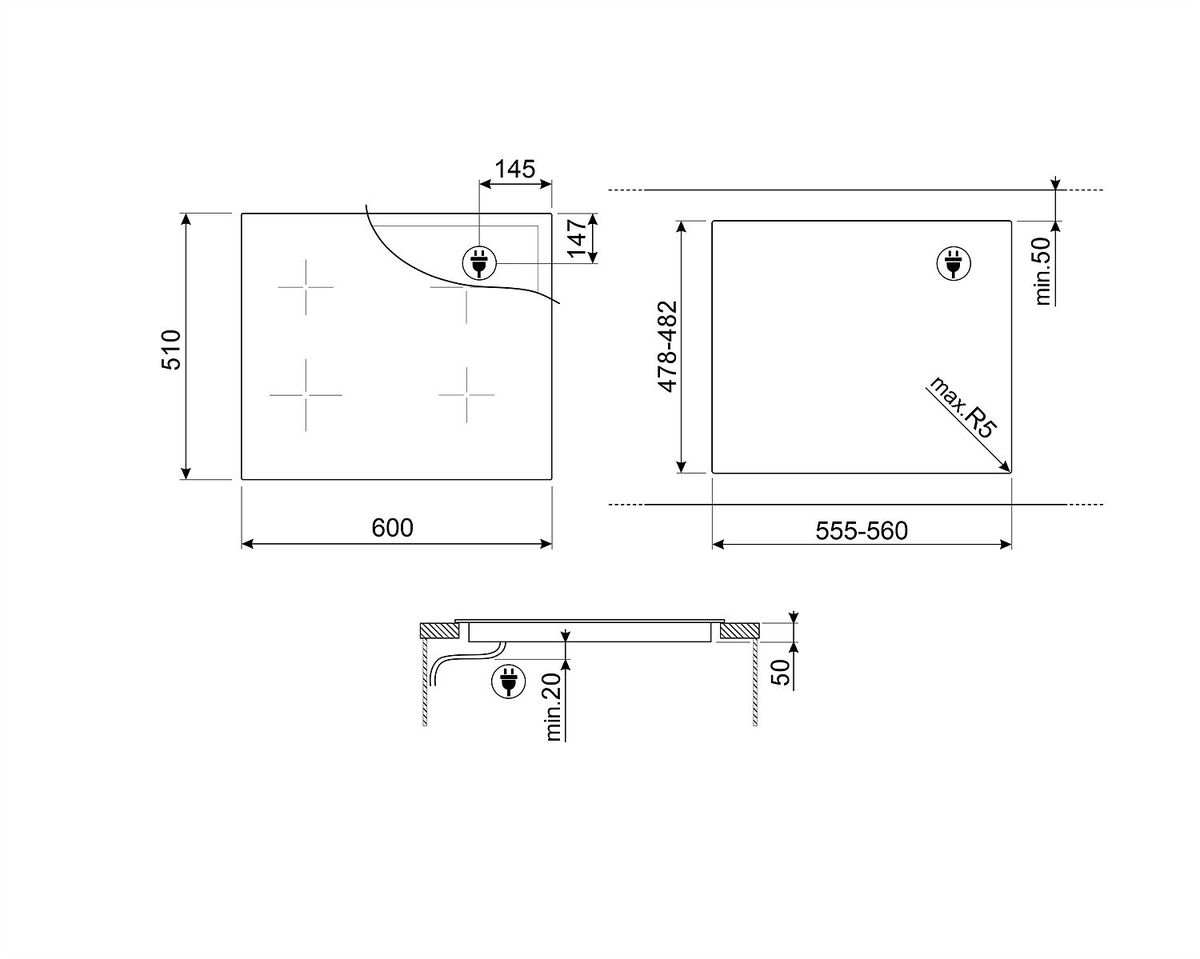 SMEG indukcinė kaitlentė SI1M4644D