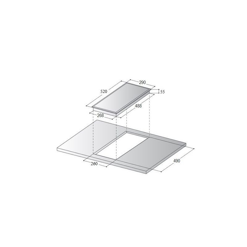 Indukcinė baltos spalvos 30 cm pločio kaitlentė Allenzi AITS352G3