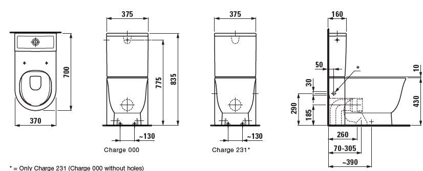 WC puodas pastat. NEW CLASSIC rimless, baltas H8248580002311