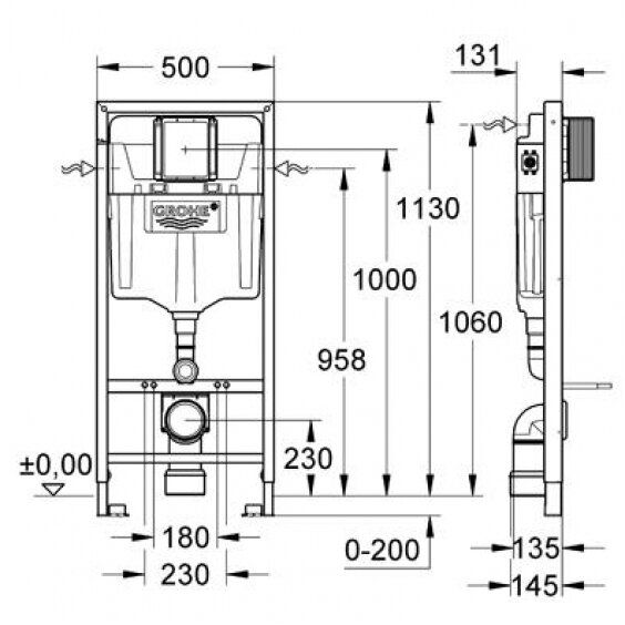 Grohe potinkinis WC rėmas Rapid SL 5in1, 38827000