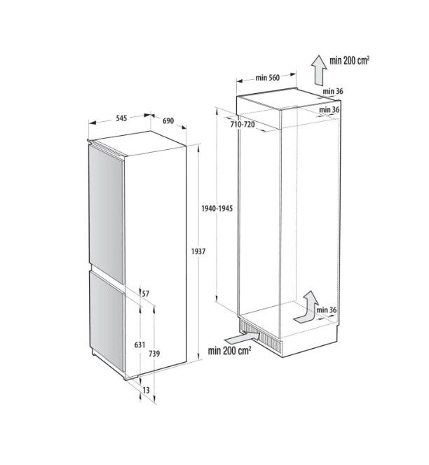 Įmontuojamas šaldytuvas GORENJE G600, NRKI619D61WFE Įmontuojamas šaldytuvas GORENJE G600, NRKI619D61WFE