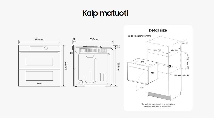 Įmontuojama orkaitė Samsung NV7B6795JAK/U3 Įmontuojama orkaitė Samsung NV7B6795JAK/U3