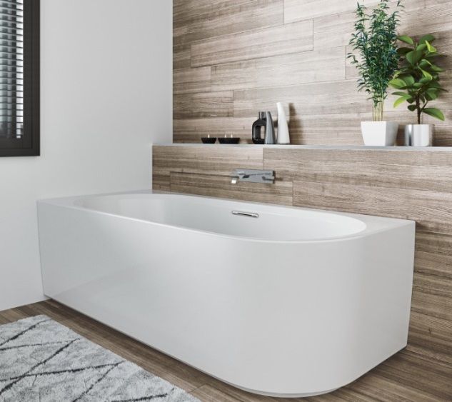 Laisvai statoma vonia Riho Desire Corner 170x77 cm, balta, dešinė, B156001005