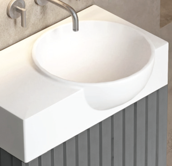 Xonyx akmens masės praustuvas su stalviršiu NU40R, dubuo dešinėje Xonyx akmens masės praustuvas su stalviršiu NU40R, dubuo dešinėje