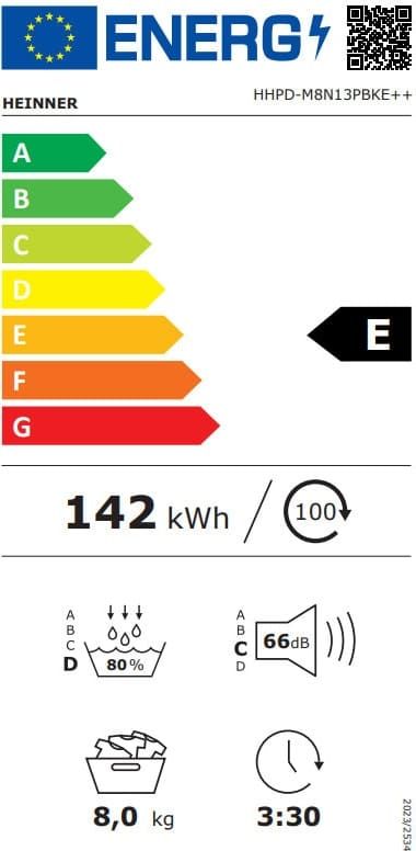 Džiovyklė HHPD-M8N13PBKE++ HEINNER Džiovyklė HHPD-M8N13PBKE++ HEINNER