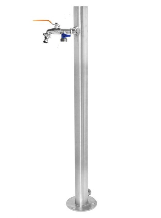 Nerūdijančio plieno vandens kolonėlė, tiesi 66 cm, pajungimas iš šono, BT066-2