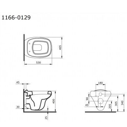 Pakabinamas klozetas Bocchi Fenice rimless baltas 1166-001-0129