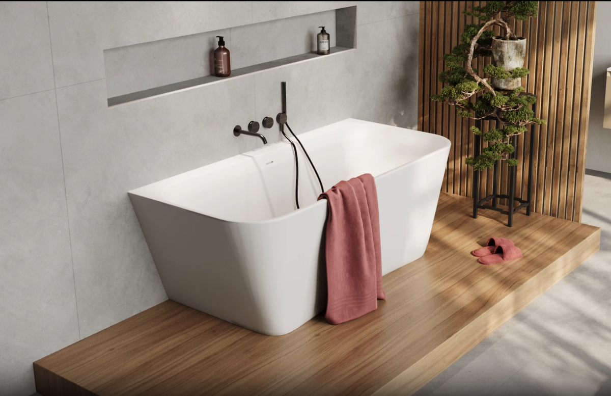 Akmens nasės vonia Balteco COMO WALL 170x81x63cm poliruota