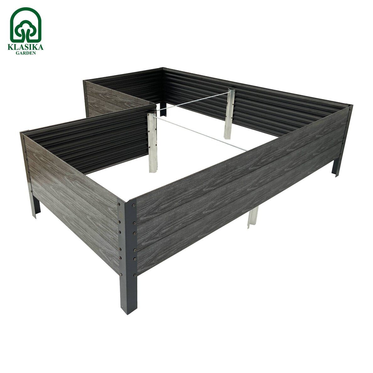L-formos lysvė KLASIKA woodlook pilka, 150x150x75x75x75 x75 cm, h-30cm , GP1507530KP, 4779037493784