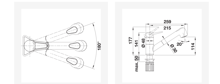 Plautuvės maišytuvas BLANCO WEGA-S II Juoda/chrome HD