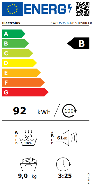 Džiovyklė ELECTROLUX EW8D595RCDE Džiovyklė ELECTROLUX EW8D595RCDE