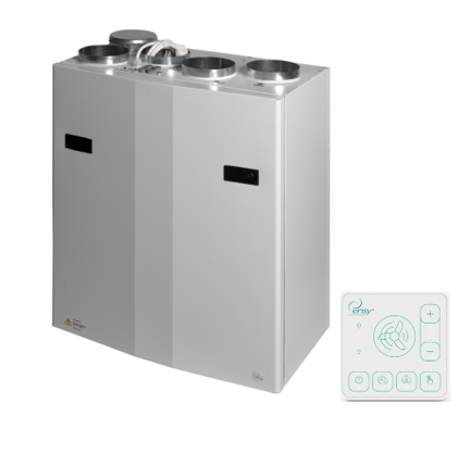 Rekuperatorius ENSY WAVE 200H vert. deš.p. su Wi-Fi ir Bluetooth valdikliu
