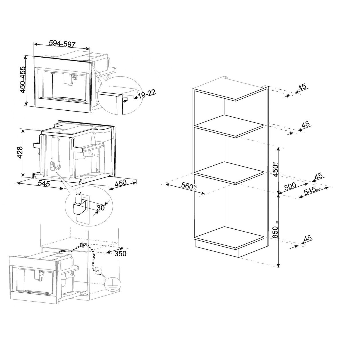 Įmontuojamas kavos aparatas Smeg CMS4303X