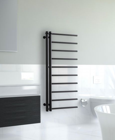 Rankšluosčių džiovintuvas PMH Apollo 50x114 cm, juoda strukturinė, dešinė, AP1BL Rankšluosčių džiovintuvas PMH Apollo 50x114 cm, juoda strukturinė, dešinė, AP1BL