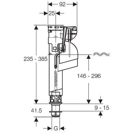 Vandens pripildymo mechanizmas Geberit Impuls360 1/2“