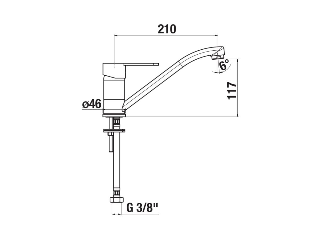 Plautuvės maišytuvas Jika ENYO, chromas, H3512G10042301