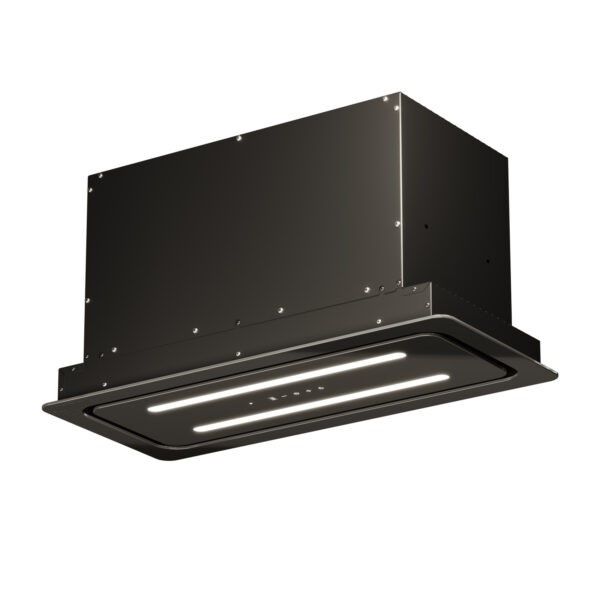 Įmontuojamas 60 cm. pločio gartraukis Schlosser HOE60TCBLA/GLASS, juodas