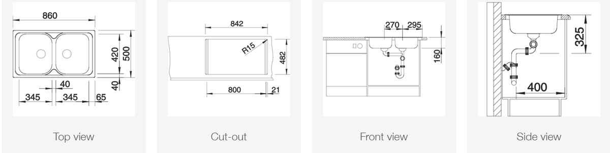 Plieninė plautuvė BLANCO TIPO 8 18/10 NATURAL O.AF