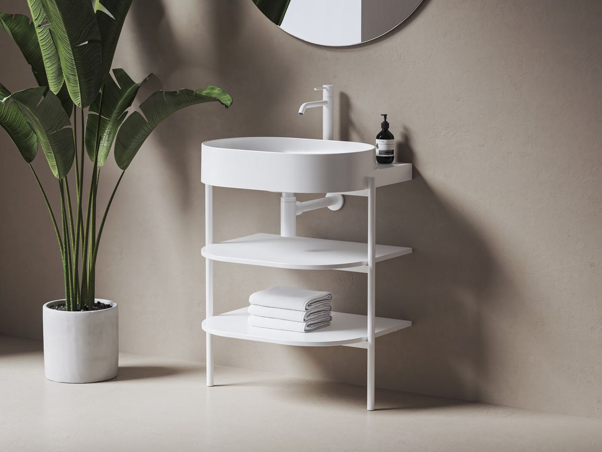 Spintelė po praustuvu Ravak CS Yard 60, matinė balta, D80000E005