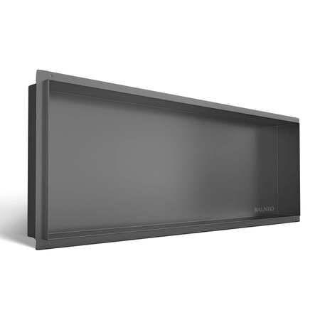 Įleidžiama berėmė sieninė lentyna Balneo Wall Box NO RIM, juodo metalo sp., 90x30x10 cm, B0201080306-3