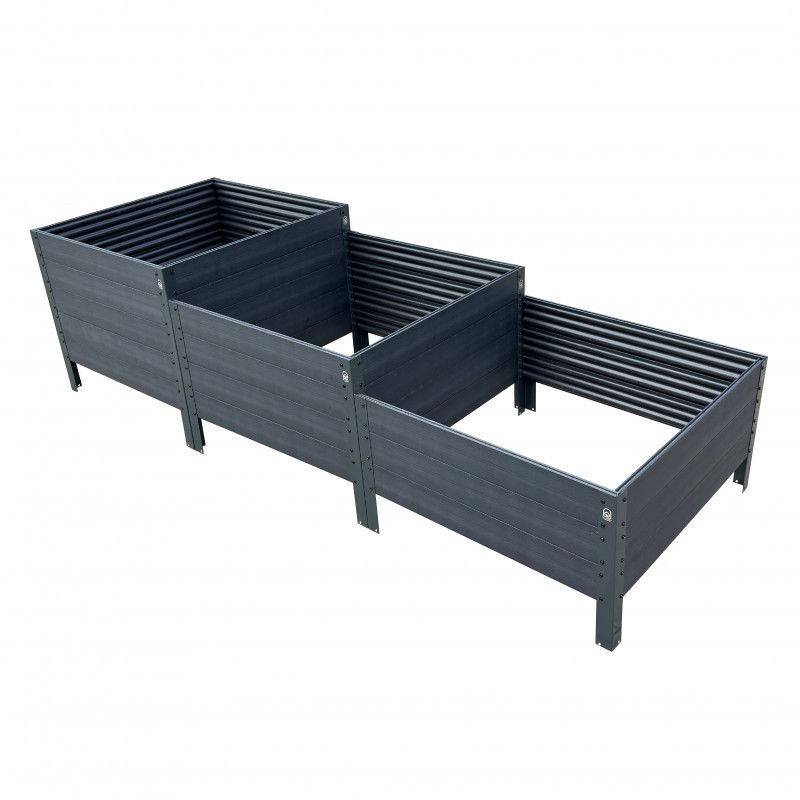 Laiptuota lysvė KLASIKA woodlook pilka, 225x75 cm, h-30/40/50cm , GP1507530LP, 4779037493807