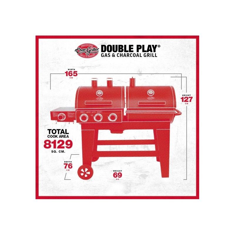 Anglinė-Dujinė kepsninė Char-Griller Double Play