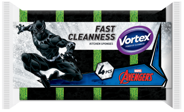 Juodos kempinėlės VORTEX Marvel Black 4 vnt