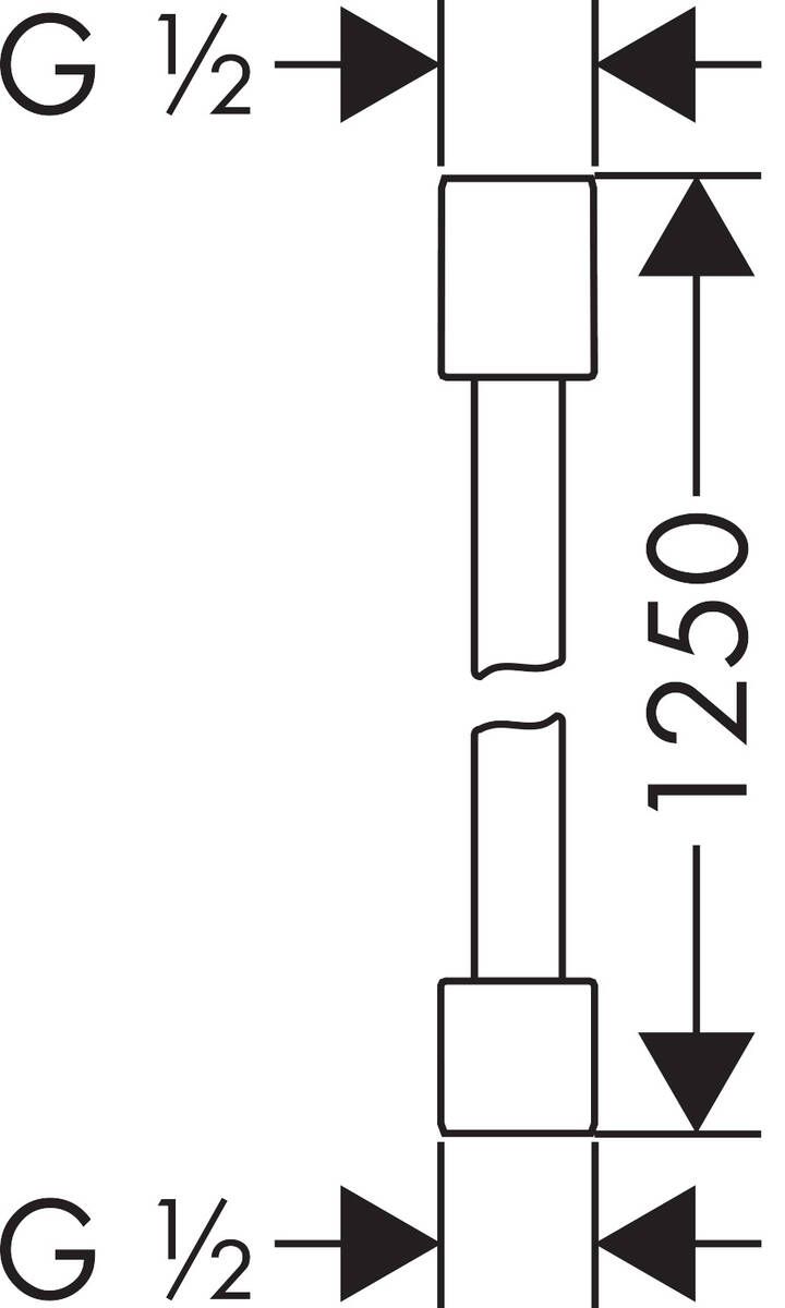 Dušo žarna AXOR STARCK Isiflex 125cm, aukso, 28282310