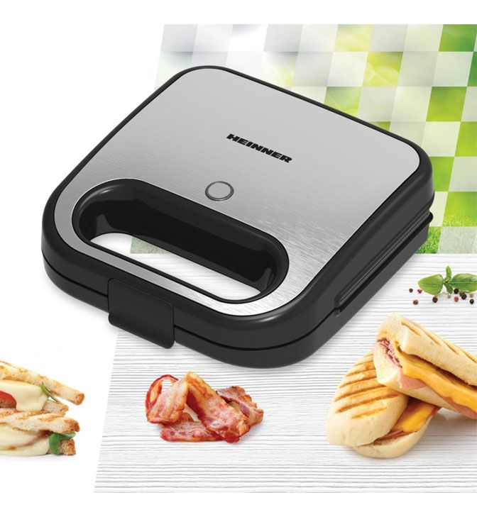Sumuštinių kepimo aparatas 750W SM-K750FGSL HEINNER Sumuštinių kepimo aparatas 750W SM-K750FGSL HEINNER