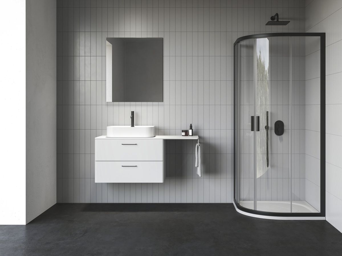 Dušo kabina Ravak NBLCP4 80x80, juoda+stiklas Transparent, 3BM40300Z1