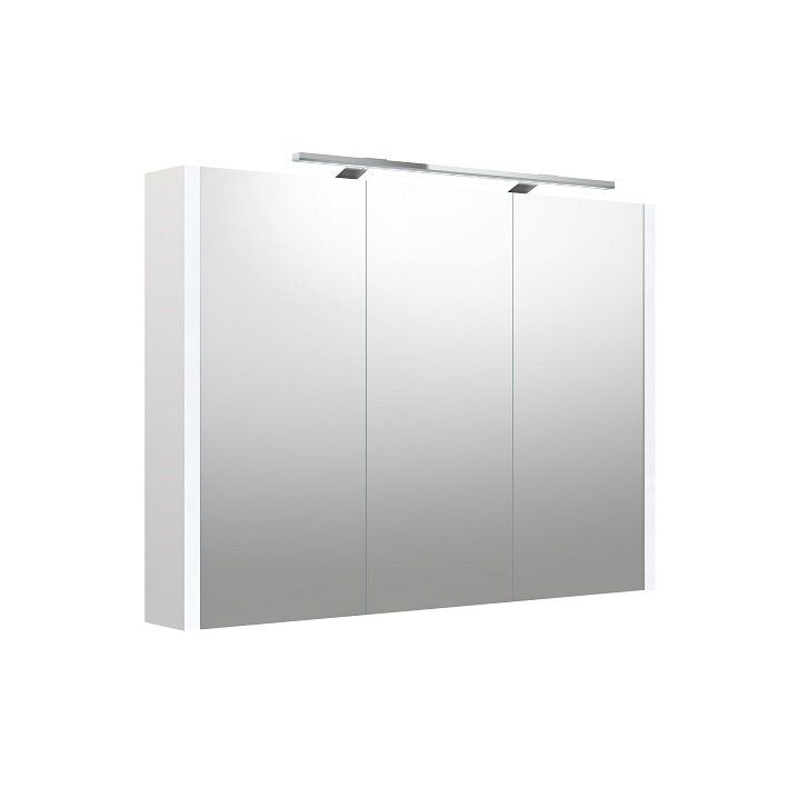 Veidrodinė spintelė su apšvietimu Kame Urban, LED, IP44, balta matinė, 100 cm, 2002712