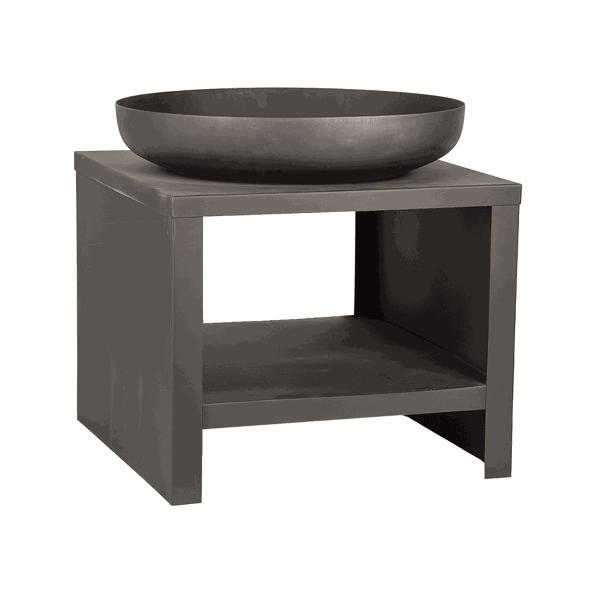 Plieno laužavietė su stovu, juoda, 60.8 x 60.8 x 61.8 cm Plieno laužavietė su stovu, juoda, 60.8 x 60.8 x 61.8 cm