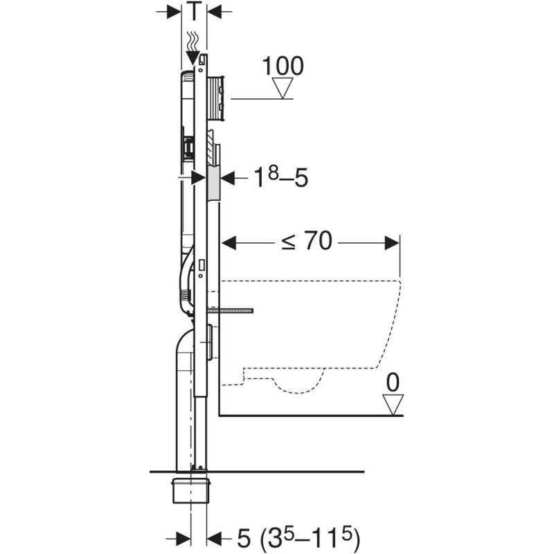 Geberit AquaClean Alba Premium Plus komplektas su Duofix Sigma 8 cm WC potinkine montavimo sistema, baltas klavišas