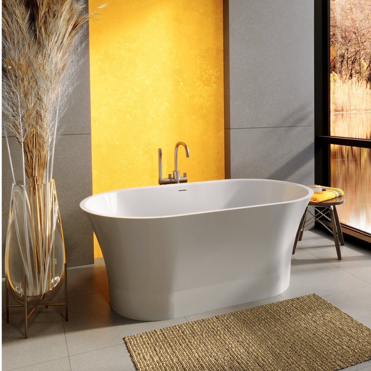 Lieto akmens vonia Bathesa ELGA 150x85 cm