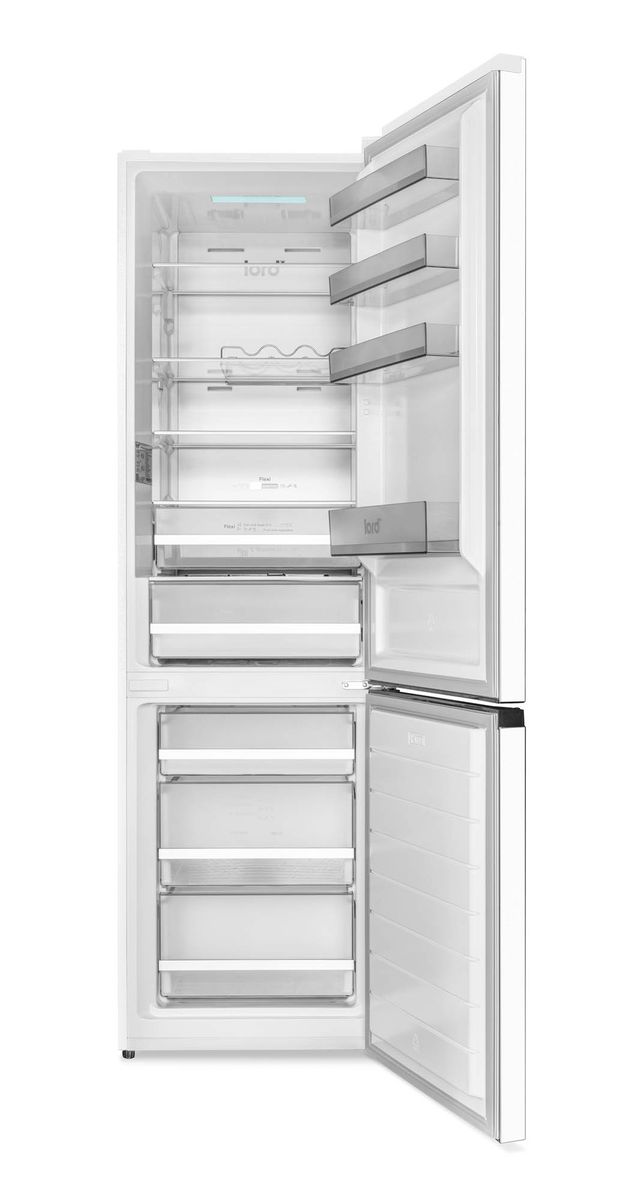 201 cm aukščio baltos spalvos šaldytuvas su šaldikliu apačioje Lord C7 5.GN