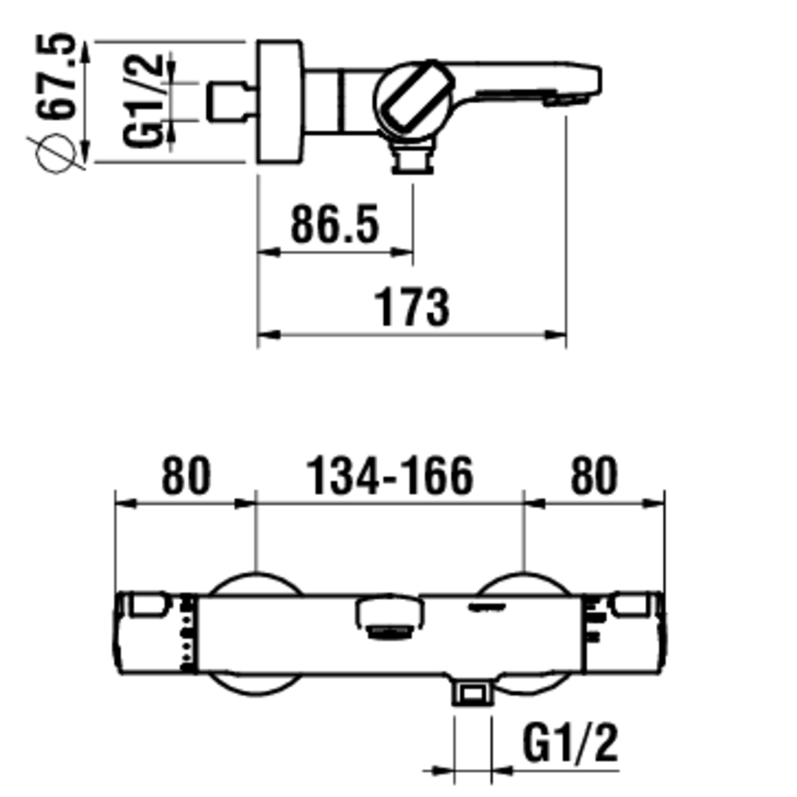 Termostatinis vonios maišytuvas Laufen CITYPRO D150, chromas, H3239570044001