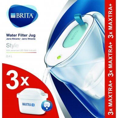 BRITA vandens filtravimo indas Style (2,4l) 3x MAXTRA+