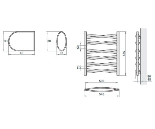 Rankšluosčių džiovintuvas Regnis Lezka 3DX 54x67,5 cm, matinė balta (struktūrinė) Rankšluosčių džiovintuvas Regnis Lezka 3DX 54x67,5 cm, matinė balta (struktūrinė)