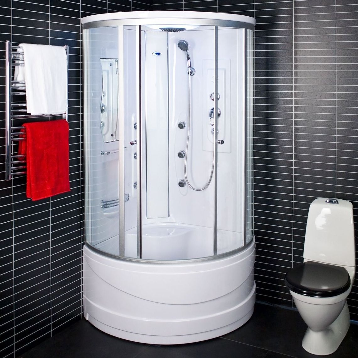 Duschy dušo kabina ketursienė su masažu ir LED 6025