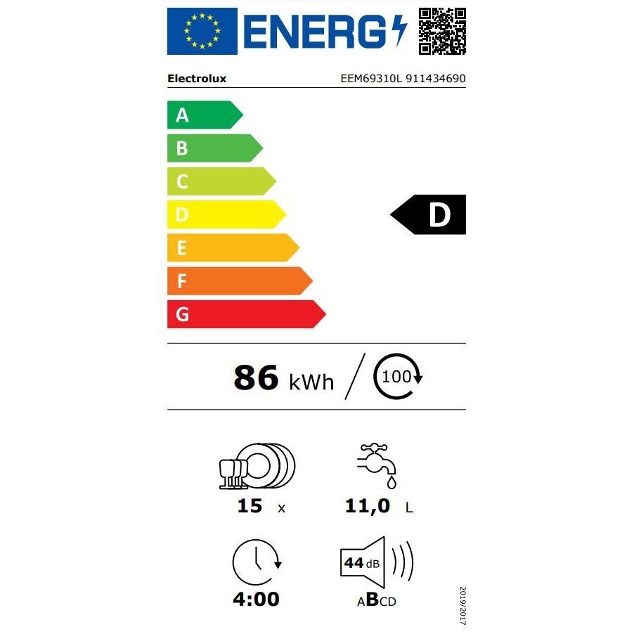 Įmontuojama indaplovė Electrolux EEM69310L