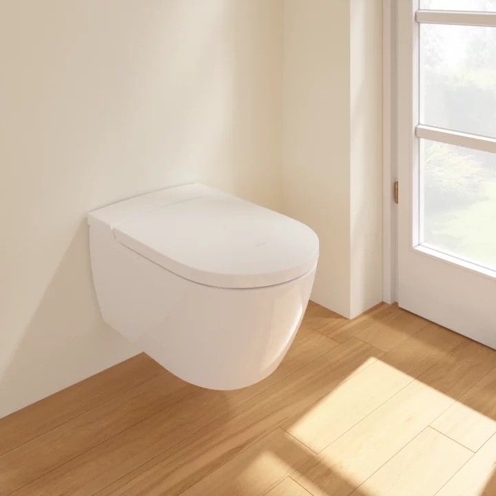 Pakabinamas unitazas su el. dangčiu Villeroy & Boch ViClean-I100 DirectFlush, CeramicPlus, balta, V0E100R1