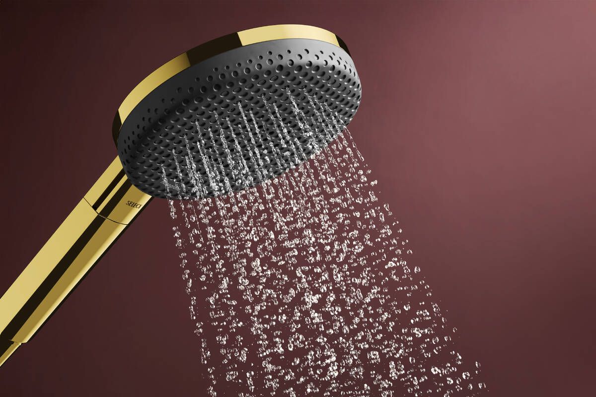 Dušo komplektas Hansgrohe Raindance Alive Select S 125 mm, 3 srovių, EcoSmart, su Unica S Puro 90 cm dušo stovu, 24603990