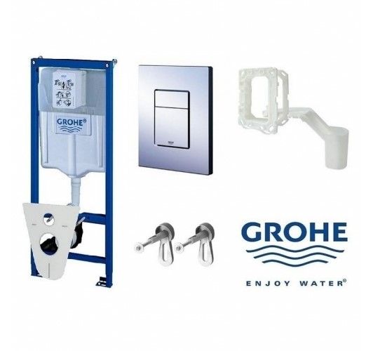 Komplektas: rėmas Grohe Rapid SL 5-in-1 ir unitazas Laufen Pro Rimless su Soft Close dangčiu