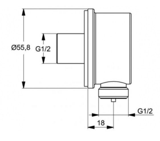 Sieninė dušo žarnos jungtis Ideal Standard IDEALRAIN, chromas B9448AA