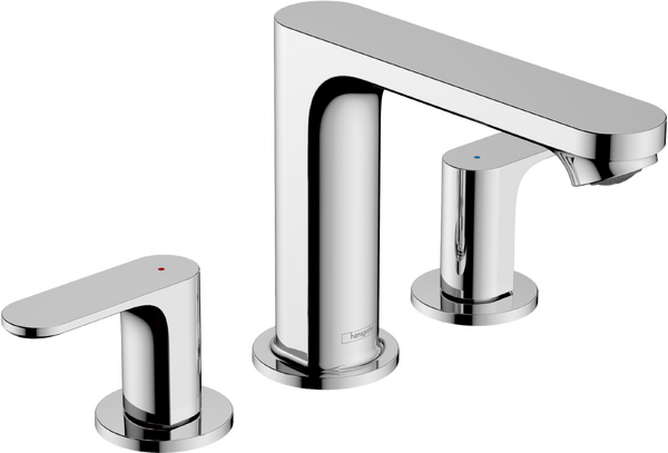 Trijų angų praustuvo maišytuvas HANSGROHE Rebris S 110 su dugno vožtuvu, chromuotas, 72530000
