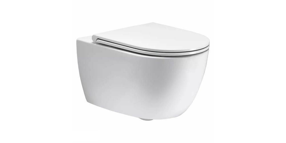 Komplektas: rėmas TECEbase su balta plokštele ir unitazas Simas Trevi Rimless su Soft Close dangčiu